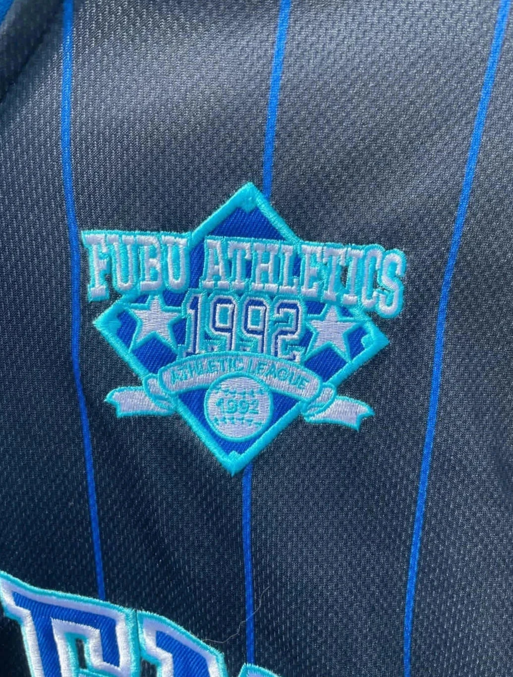 Fubu Baseball Harlem New York city vintage fully embroided jersey Mens M – photo 5